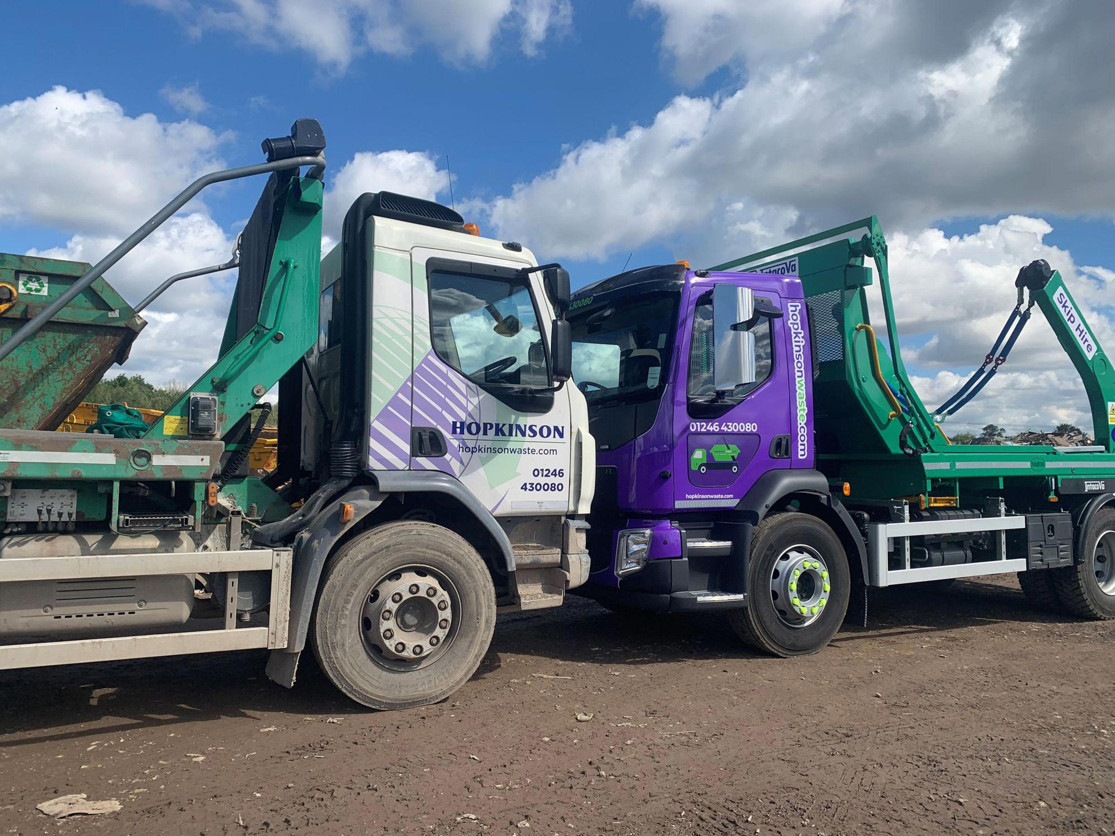 A Purple Splash: our new skip hire trucks wrapped in our purple!